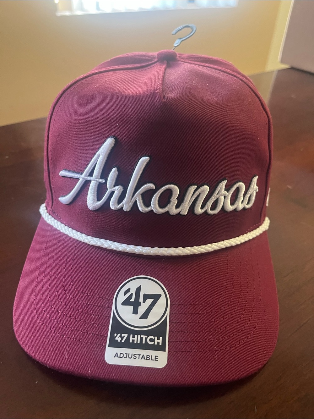 Arkansas Razorbacks 47 Hitch Rope Hat Script NWT Cardinal Snapback